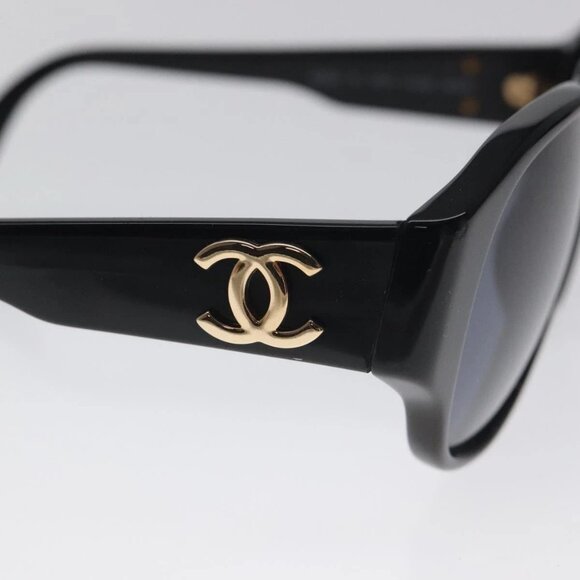 CHANEL Sunglasses plastic Black CC Auth SW917 main image 5